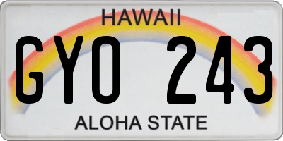 HI license plate GYO243