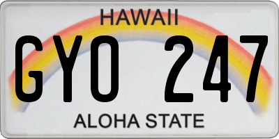 HI license plate GYO247