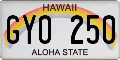 HI license plate GYO250
