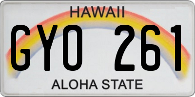 HI license plate GYO261