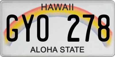 HI license plate GYO278
