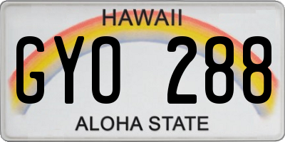 HI license plate GYO288