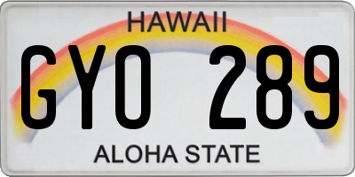 HI license plate GYO289
