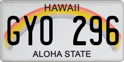 HI license plate GYO296