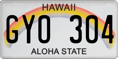 HI license plate GYO304
