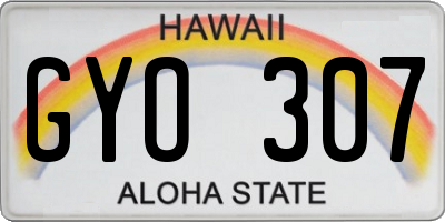 HI license plate GYO307