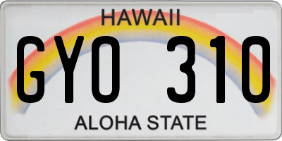HI license plate GYO310