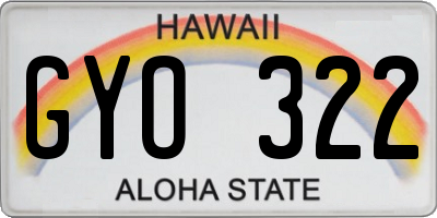 HI license plate GYO322