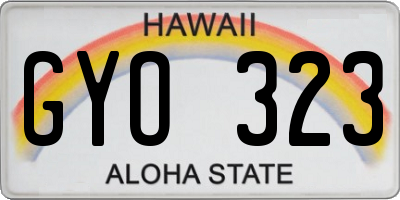 HI license plate GYO323