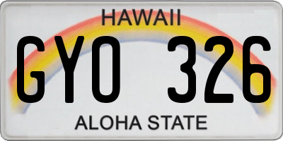 HI license plate GYO326