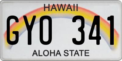 HI license plate GYO341