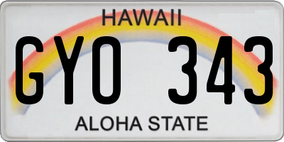 HI license plate GYO343