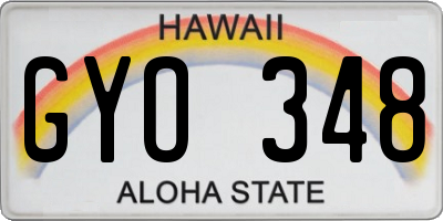 HI license plate GYO348