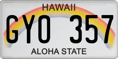 HI license plate GYO357