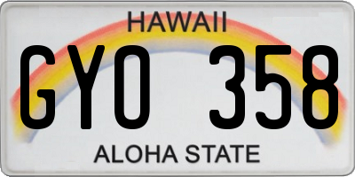 HI license plate GYO358
