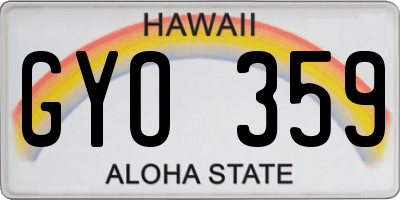 HI license plate GYO359