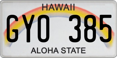 HI license plate GYO385