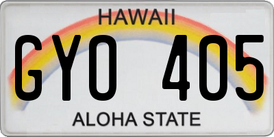 HI license plate GYO405