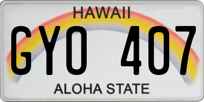HI license plate GYO407