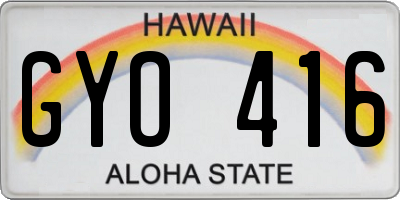 HI license plate GYO416