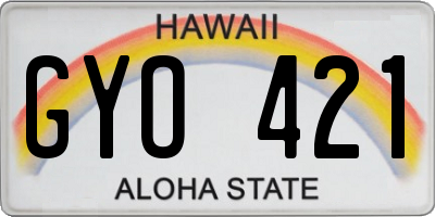 HI license plate GYO421