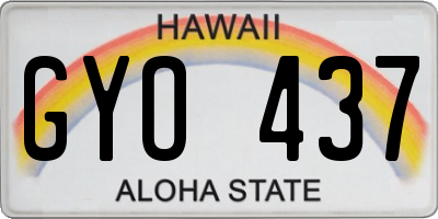 HI license plate GYO437