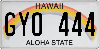 HI license plate GYO444