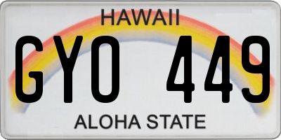 HI license plate GYO449