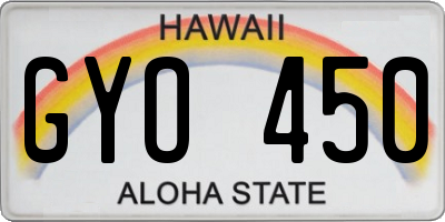 HI license plate GYO450