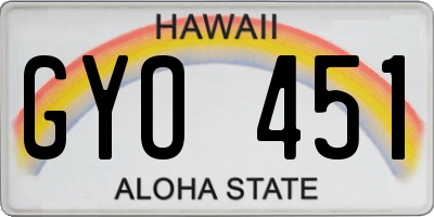 HI license plate GYO451