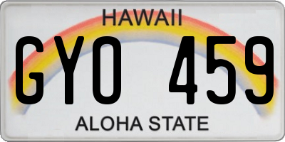 HI license plate GYO459