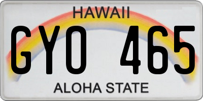 HI license plate GYO465
