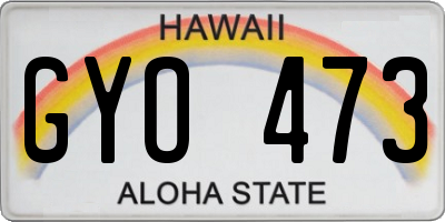 HI license plate GYO473