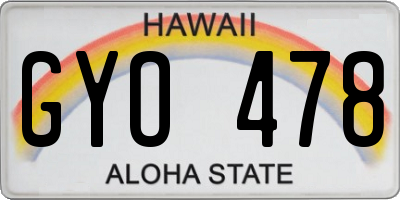 HI license plate GYO478