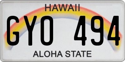 HI license plate GYO494