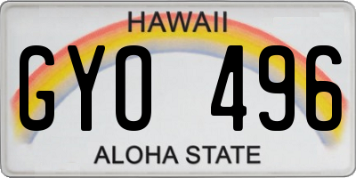 HI license plate GYO496