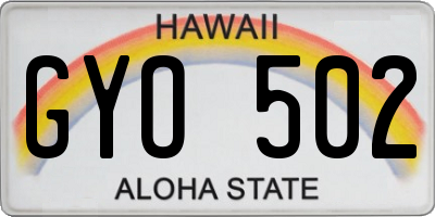 HI license plate GYO502