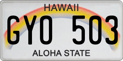 HI license plate GYO503