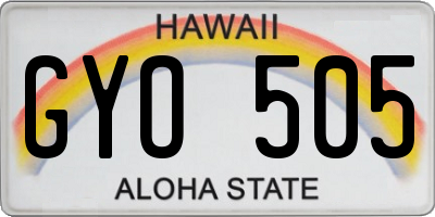 HI license plate GYO505