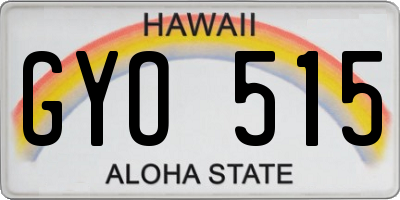 HI license plate GYO515