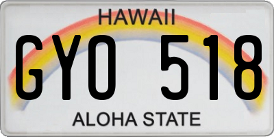 HI license plate GYO518