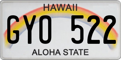 HI license plate GYO522