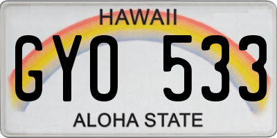 HI license plate GYO533