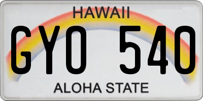 HI license plate GYO540