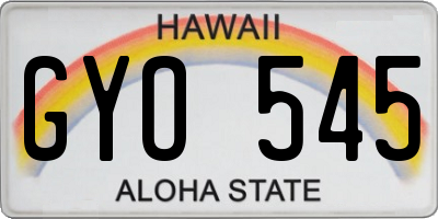 HI license plate GYO545