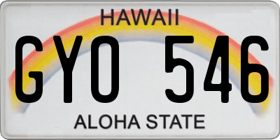 HI license plate GYO546