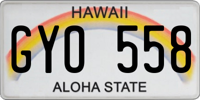 HI license plate GYO558