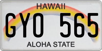 HI license plate GYO565