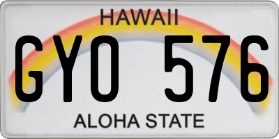 HI license plate GYO576