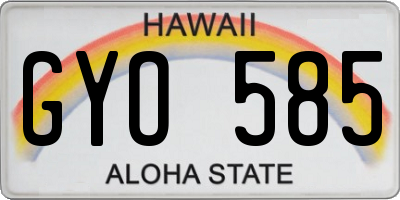 HI license plate GYO585